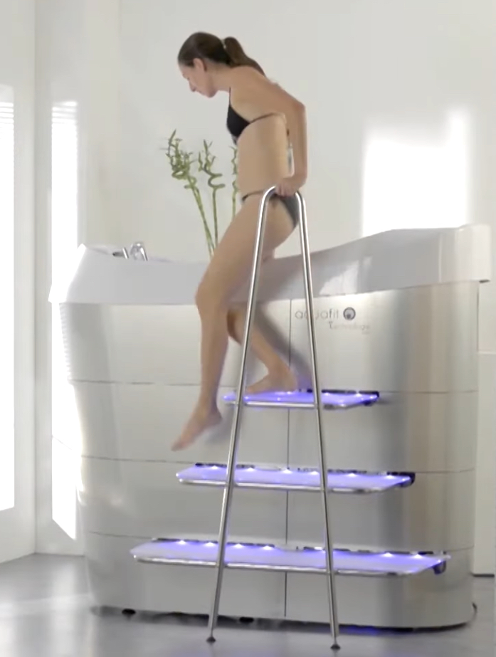 Accès au pod par l'échelle LED